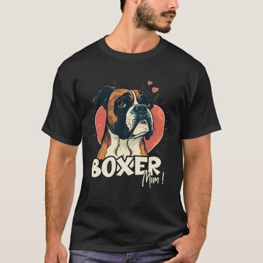 T-shirt Boxerdog with heartdecoration Boxermom (Devant)