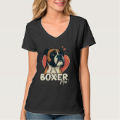T-shirt Boxerdog with heartdecoration Boxermom (Devant)