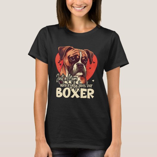 T-shirt Boxerdog with heartdecoration Boxermom  4 (Devant)