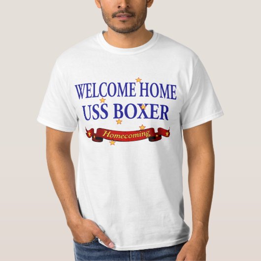 T-shirt Boxeur à la maison bienvenu d'USS (Devant)