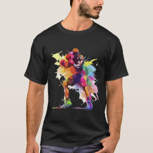 T-shirt Boxeur Homme Boxe Peinture Éclaboussure Kickboxeur