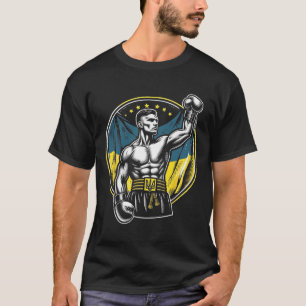 T-shirt Boxeur ukrainien Combattant de boxe patriotique Dr