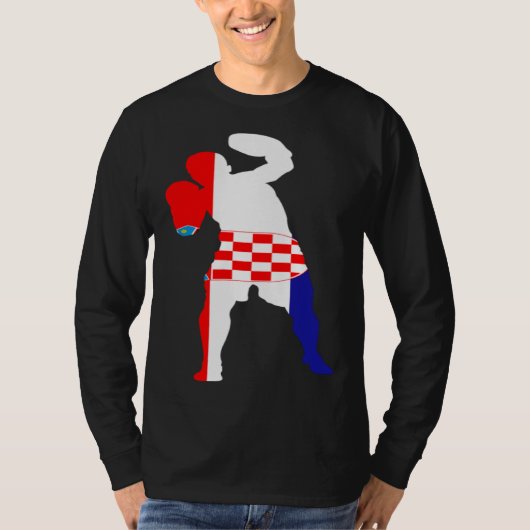 T-shirt Boxing Croatia Flag Men Boys Box Male Competitive  (Devant)