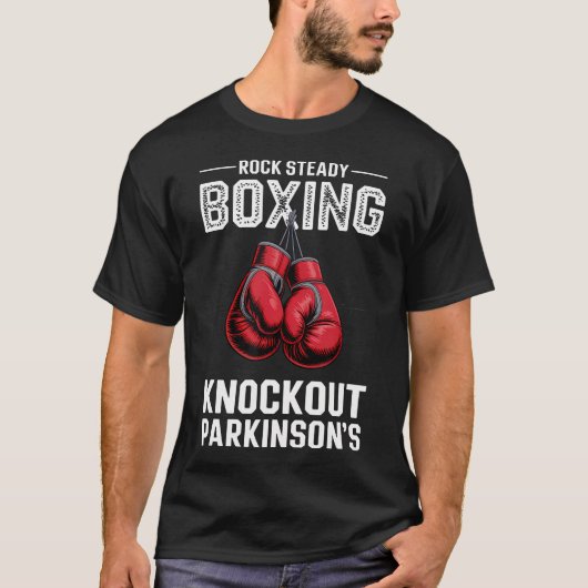 T-shirt Boxing Rock Steady Knockout Parkinsons (Devant)