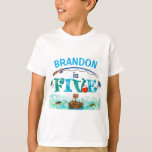 T-shirt Boy 5th Birthday Gone Fishing O-fish<br><div class="desc">Garçon 5e Anniversaire Gone Fishing T-Shirt à thème O-fish</div>