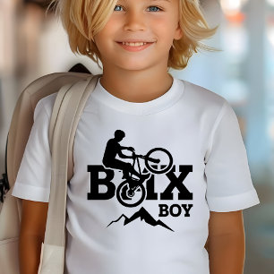 T-shirt Boy BMX Racing Blanc Et Noir