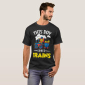 T-shirt Boy Loves Trains Train Kid (Devant entier)