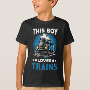 T-shirt Boy Train Locomotive