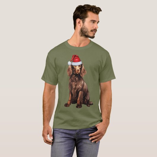 T-shirt Boykin Amoureux des chiens espagnol drôle Noël (Devant entier)