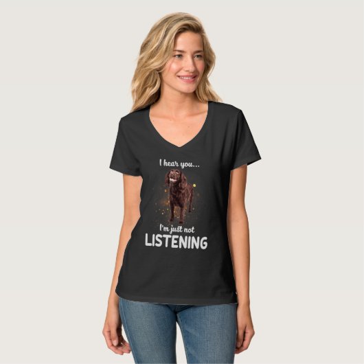 T-shirt Boykin Spaniel Chien Je T'Entends Pas Écouter (Devant entier)