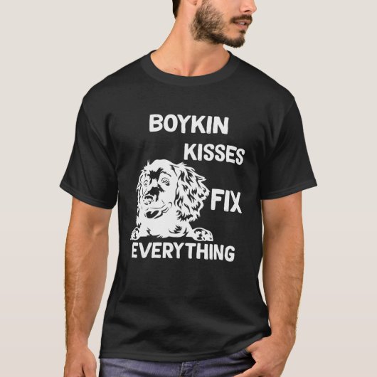 T-shirt Boykin Spaniel kisses fix everything  1 (Devant)