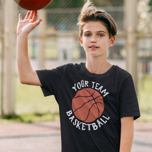 T-shirt Boys Basketball Team, Nom du joueur et Numéro Jers