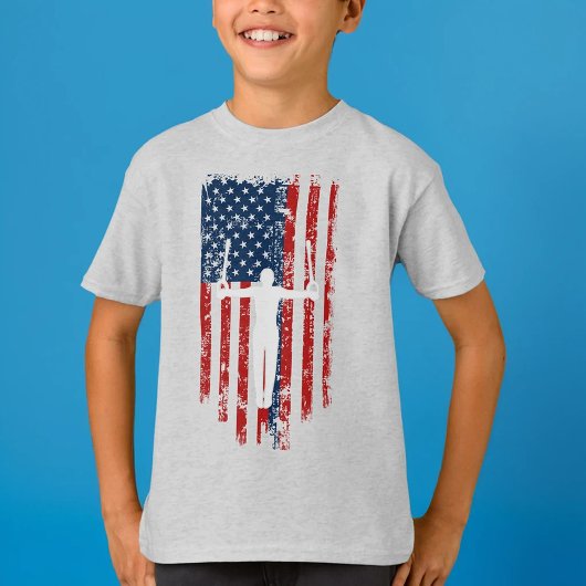 T-shirt Boys Gymnastique anneaux Distressed Drapeau améric