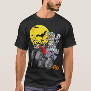 T-shirt Boys Halloween Monster Truck Pumpkin Mummy Dinosau