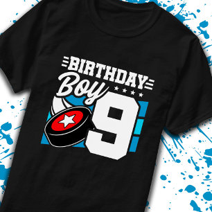 T-shirt Boys Hockey Anniversaire 9e Anniversaire 9 ans Gar