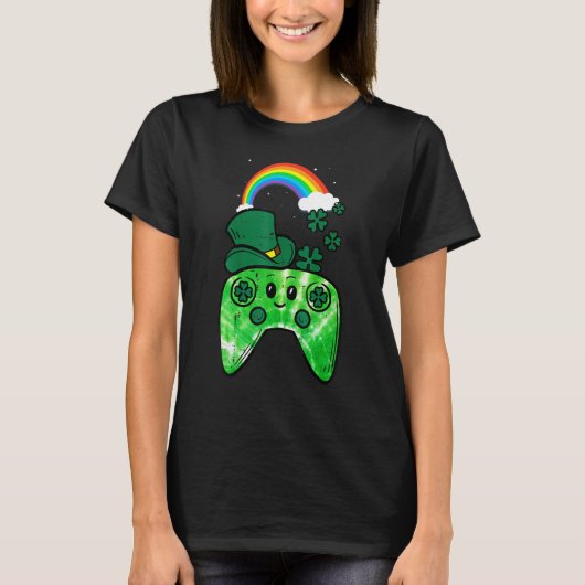T-shirt Boys Kids Irish Video Game Controller St Patrick D (Devant)