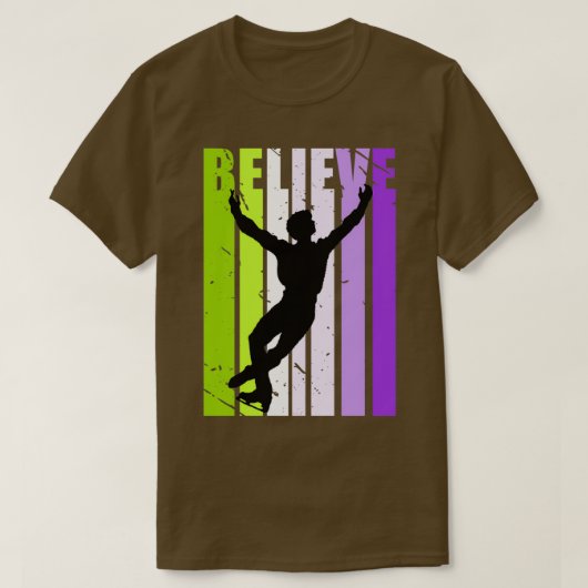 T-shirt Boys Motivational Ice Skater Skate Figure (Design devant)