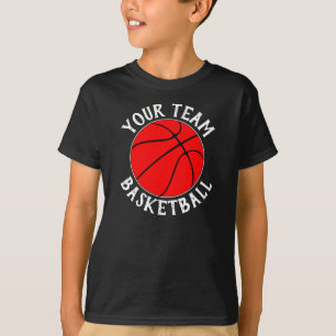 T-shirt Boys Red Basketball Team, Nom et Numéro du joueur