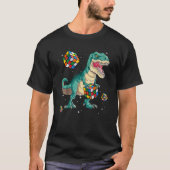 T-shirt Boys Rex Speed Cubing Cube Math Puzzle Dinosaur Ki (Devant)
