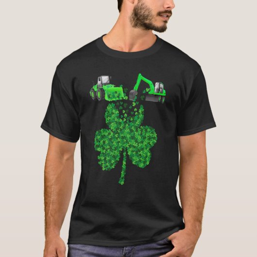 T-shirt Boys St Patricks Day Crane Truck Construction Todd (Devant)