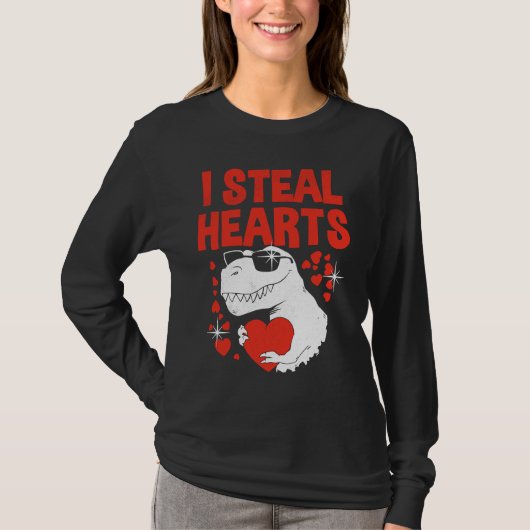 T-shirt Boys Valentines Day Kids Dinosaur T rex Lover I St (Devant)