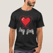 T-shirt Boys Valentines Day Video Game Controller Heart Ga (Devant)