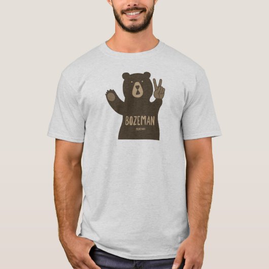T-shirt Bozeman Montana Ours de la Paix (Devant)