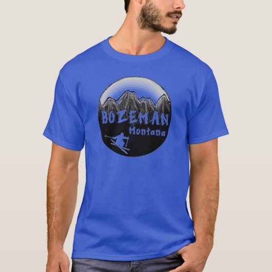 T-shirt Bozeman Montana skieur artistique (Devant)