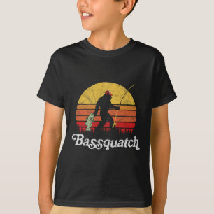 T-shirt Bquatch ! Funny Bigfoot Fishing Extérieur Retro