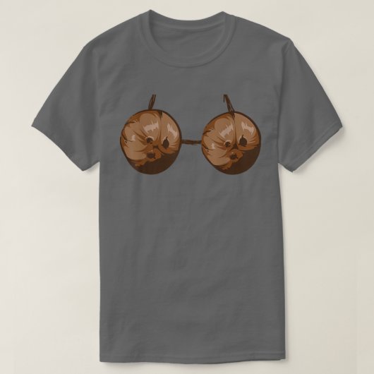 T-shirt Bra de noix de coco d'été Costume d'Halloween drôl (Design devant)