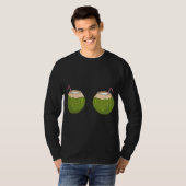 T-shirt Bra de noix de coco d'été Funny Coconut (Devant entier)