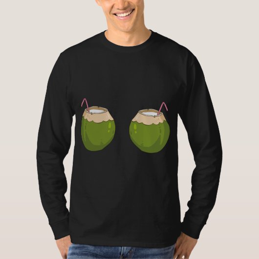 T-shirt Bra de noix de coco d'été Funny Coconut (Devant)