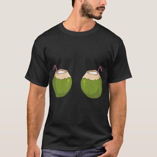 T-shirt Bra de noix de coco d'été Funny Coconut (Devant)
