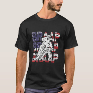 T-shirt Braap Braap Usa Drapeau Dirt Bike Motocross Patrio