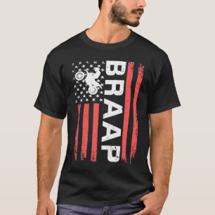 T-shirt Braap Motocross MX Dirt Bike US Flag Biker Cadeau