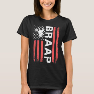T-shirt Braap Motocross MX Dirt Bike US Flag Biker Cadeau