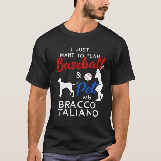 T-shirt Bracco Italiano Drôle propriétaire de baseball chi (Devant)