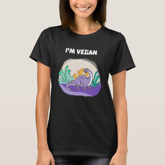 T-shirt Brachiosaurus & Cute Dinosaur Vegan (Devant)