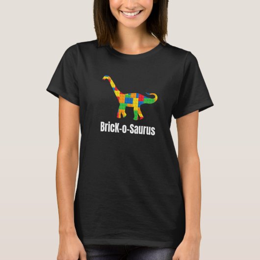 T-shirt Brachiosaurus Dinosaur Bâtiment de briques pour en (Devant)