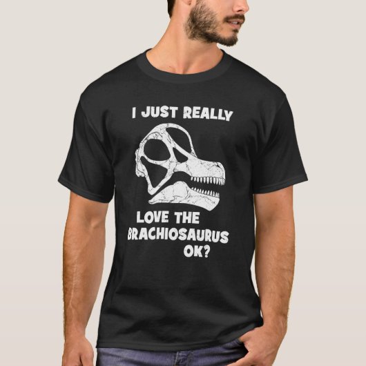 T-shirt Brachiosaurus Fossile Crâne Dinosaure os Brachios (Devant)