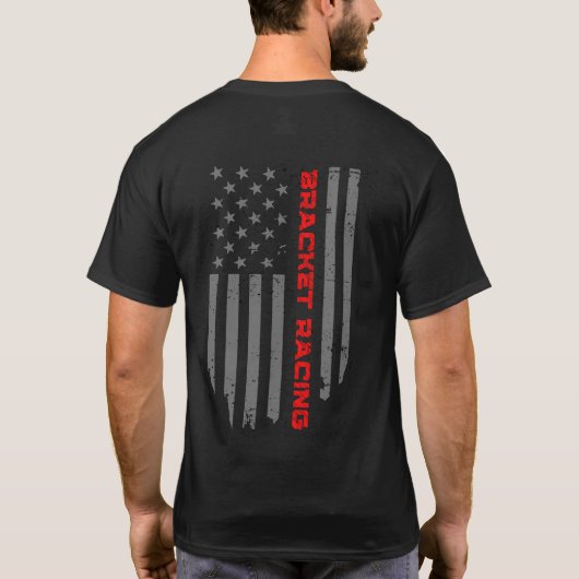 T-shirt Bracket Racing USA American Flag Patriotic (Dos)