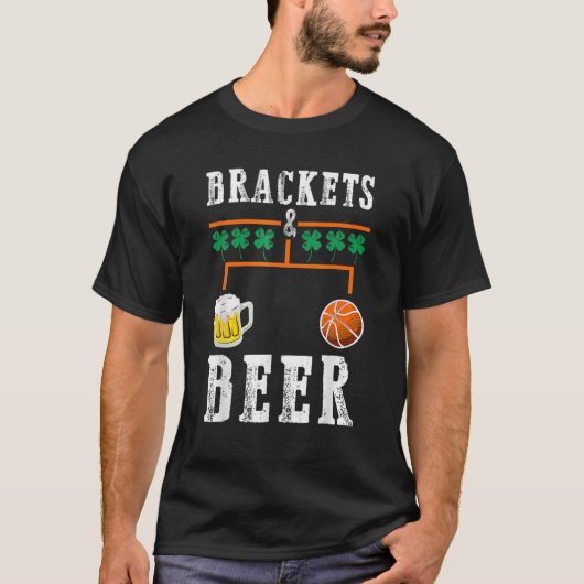 T-shirt Brackets Et La Marche De La Bière Basketball Colle (Devant)