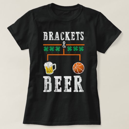 T-shirt Brackets et la Marche de la bière Basketball Colle (Design devant)