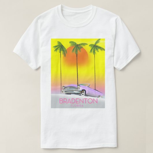 T-shirt Bradenton Florida Classic voiture affiche de voyag (Design devant)