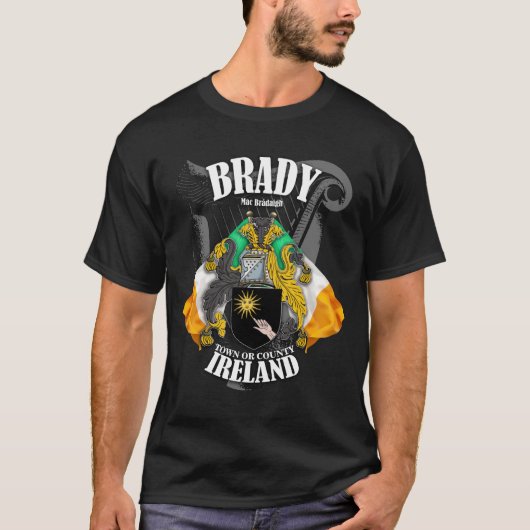 T-shirt Brady Crest Armoiries *Ajouter l'emplacement* (Devant)