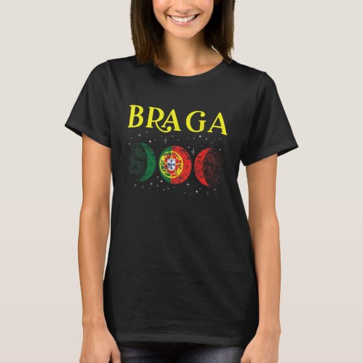 T-shirt Braga Portuguese City Retro Portugal Flag (Devant)