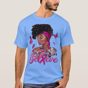 T-shirt Braille Cancer Warrior Awareness Black Women Suppo