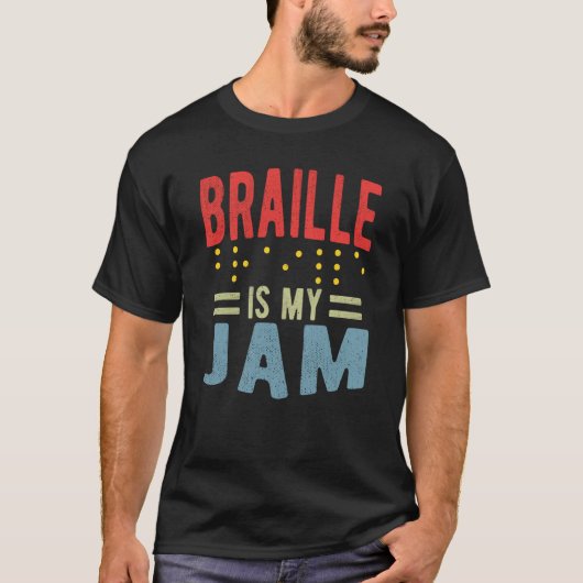 T-shirt Braille is my Jam Blindness (Devant)