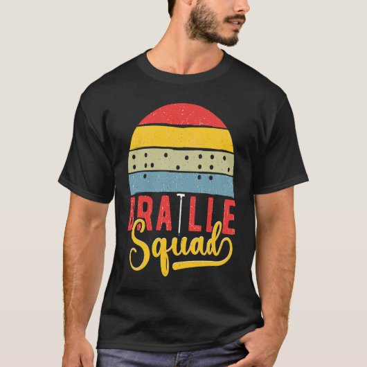 T-shirt Braille Squad Retro Sunset Blindness (Devant)