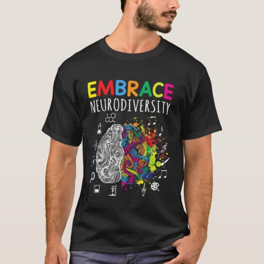 T-shirt Brain Embrace Neurodiversity Autism Awareness Mont (Devant)